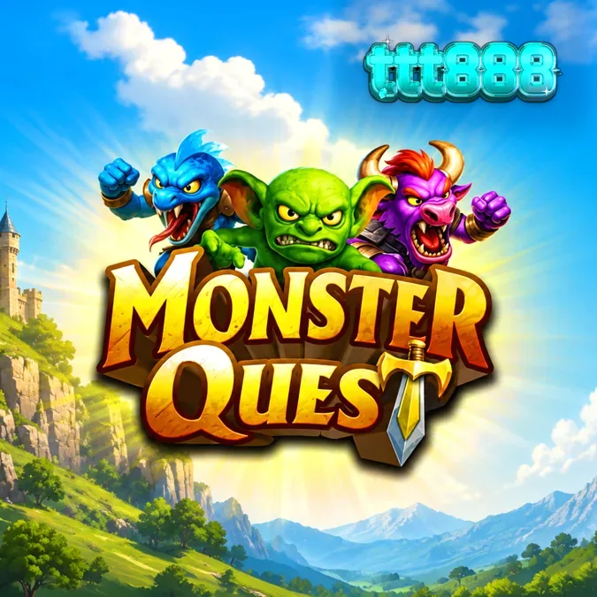 Tampilan visual slot Monster Quest dengan tema ksatria dan monster